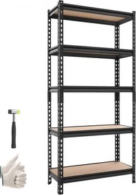 VEVOR zwaar uitgevoerde opbergkast 720x309x1520mm, draagvermogen 907,2kg, stalen frame, 5 verstelbare MDF-planken, modulaire opbergkast te gebruiken als werkbank, flexibele metalen opbergkast voor kelder, garage, werkplaats