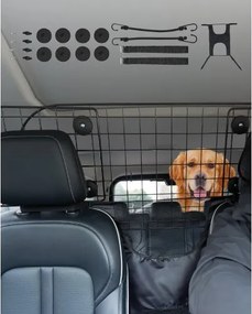 VEVOR Hondenhek voor in de auto, verstelbare scheidingswand voor honden (900 x 416 mm), autoveiligheidshek voor montage op de voorstoelen, huisdierenhek van gaas, geschikt voor SUV's en vrachtwagens
