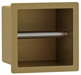 Fortifura Calvi Toiletrolhouder - inbouw- 17.3x17.3x15.3cm - Geborsteld Messing SW1126060