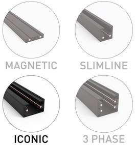 Modern railsysteem met 3 spots wit 1-fase  - Iconic Gissi
