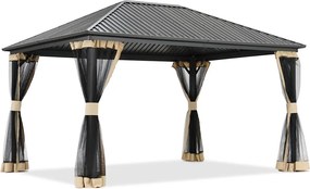 Metalen tuinhuis Sardinië met klamboe 3x4 Garden Point beige