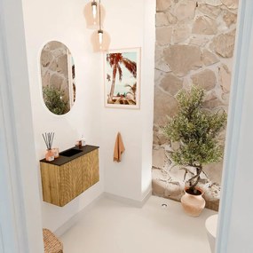 Mondiaz Joya 60cm toiletmeubel oak met wastafel faye midden 1 kraangat urban
