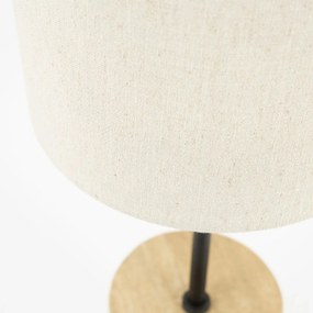 Linnnen Vloerlamp Travertin Voet