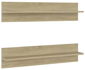 vidaXL Wandschappen 2 st 80x11,5x18 cm spaanplaat sonoma eikenkleurig