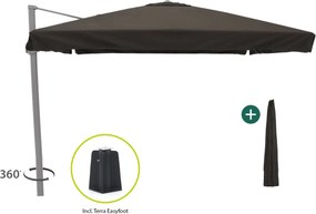 Parasol Shadowline Miami | Inclusief hoes | Vierkant | 300x300cm | Met draaihendel | Zwart | Kees Smit Tuinmeubelen