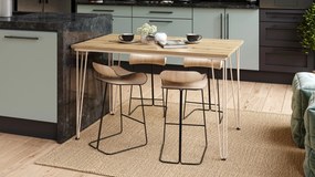 HAIRPIN eiken artisan / beige, loft tafel voor keuken, eetkamer en woonkamer