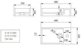 Mueller Dash fontein met kraangat rechts 40x22x10cm