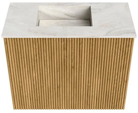 Mondiaz Joya DLux 50cm toiletmeubel oak met wastafel faye links 1 kraangat ostra