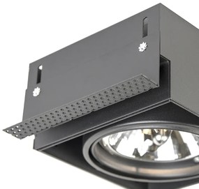 Set van 6 Grote Inbouwspot zwart AR111 draai- en kantelbaar trimless - Oneon QR111 / AR111 / G53 Binnenverlichting Lamp