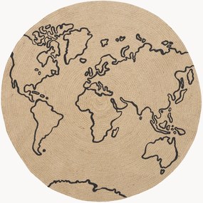 Kindervloerkleed World van jute