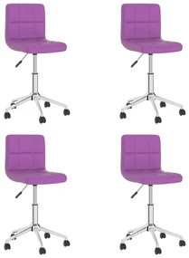vidaXL Eetkamerstoelen draaibaar 4 st kunstleer paars