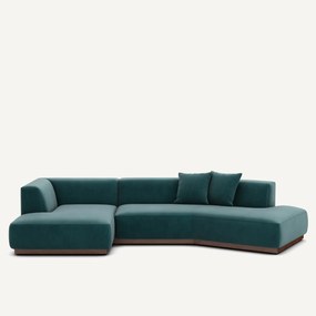 Linker open hoekbank fluweel, Jacopo