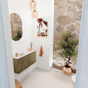 Mondiaz Joya DLux 80cm toiletmeubel dusk met wastafel faye links 1 kraangat meli