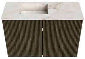 Mondiaz Joya DLux 60cm toiletmeubel shadow met wastafel faye links zonder kraangat frappe