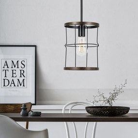 Benson hanglamp goud-zwart – slanke metaalpendel 85 cm E27
