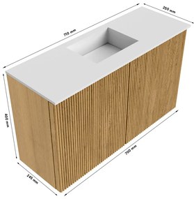 Mondiaz Joya 70cm toiletmeubel walnut met wastafel faye midden 1 kraangat urban