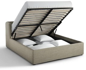 Kofferbed in linnen met ophefbare bedbodem, Robwig