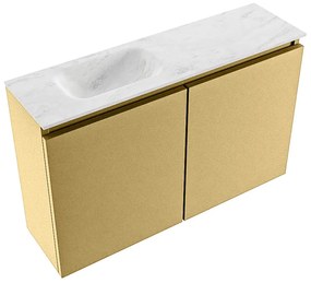 Mondiaz Ture DLux toiletmeubel 80cm oro met wastafel opalo links zonder kraangat