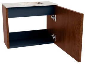 Mondiaz Joya DLux 50cm toiletmeubel ruby met wastafel faye rechts 1 kraangat frappe