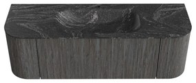 Mondiaz Kurve-dlux 140cm badmeubel ronding links/rechts shadow met 1 lade en 2 deuren en wastafel big small midden 1 kraangat lava