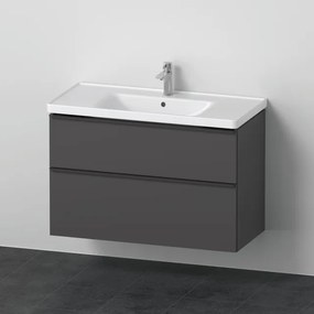 Duravit D-Neo meubelset m. wastafelonderbouwkast m. 2 laden m. softclose 100x20x48cm incl. wastafel grafiet mat DE012204949