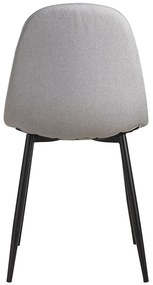 Set van 4 Zwarte Teok Stoffen Stoelen