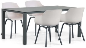 Tuinset 4 personen 180 cm Kunststof Taupe Lifestyle Garden Furniture Salina/Mateo