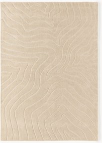 Handgetuft hoog-laag wollen vloerkleed Aaron