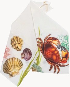 Theedoeken Oyster & Crab van linnen, 2-delig
