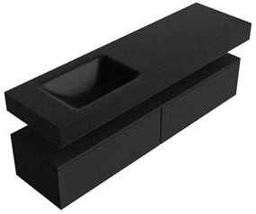 Zaro Alan badmeubel 160cm urban 2 lades met vrijhangende wastafel cloud links 1 kraangat urban