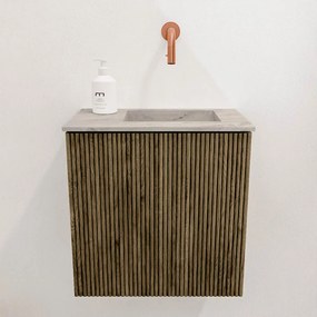 Mondiaz Joya DLux 40cm toiletmeubel dusk met wastafel faye rechts zonder kraangat glace