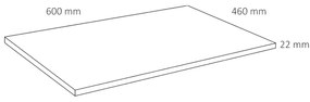 Differnz Fit badmeubel 60cm eiken licht met toppaneel zwart mat en spiegelkast
