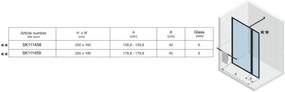 Riho Lucid GD400 douchewand 180x200cm matzwart