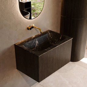 Mondiaz Kurve-dlux 70cm badmeubel shadow met 1 lade en wastafel big small midden zonder kraangat lava