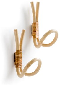 Set van 2 kapstokken in rotan, Malu