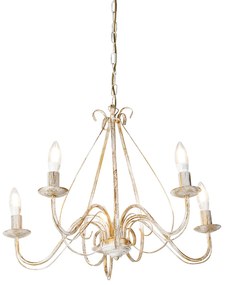 Smart kroonluchter wit 5-lichts incl. Wifi B35 - Giuseppe Klassiek / Antiek, Landelijk / Rustiek, Landelijk E14 rond Binnenverlichting Lamp