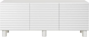 Dressoir Met Grote Ribbels Wit 180 Cm - 180x40x75cm.