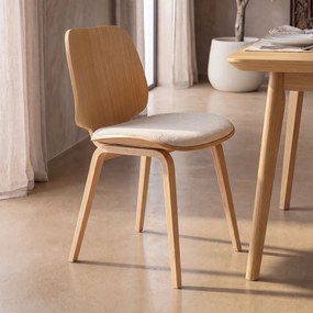 Scandinavische Vintage Stoel Plywood Eiken