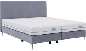 Goossens Boxspring Ease Solid Incl. Matras, Vlak 180 x 210 cm (=2x 90 x 210 cm) met hoofdbord + 2x matras shapes 1