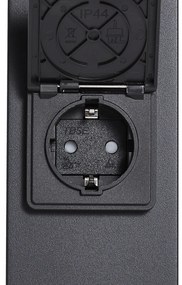 Modern buiten paaltje zwart met smoke glas 70cm met schemersensor IP44 - Denmark