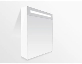 BRAUER Double Face Spiegelkast - 60x70x15cm - verlichting - geintegreerd - 1 linksdraaiende spiegeldeur - MDF - hoogglans wit 7070L