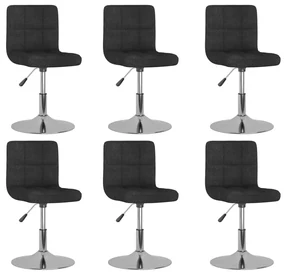 vidaXL Eetkamerstoelen draaibaar 6 st stof zwart