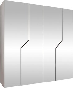 Kledingkast Hartford 601, Zwart, Wit, 202x200x52cm, 135.3 kg, Kledingkast deuren: Met scharnieren