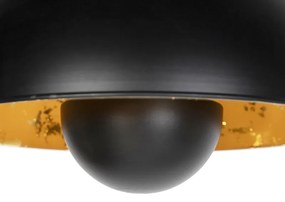 Eettafel / Eetkamer Industriële hanglampen zwart met goud 2-lichts - Magna Eglip Industriele / Industrie / Industrial E27 rond Binnenverlichting Lamp
