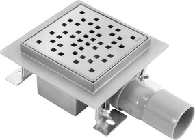 Lineaire afvoer REA DOTS Brush Steel 12x12