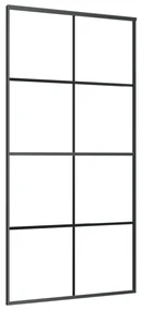 vidaXL Schuifdeur 102,5x205 cm aluminium en ESG-glas zwart
