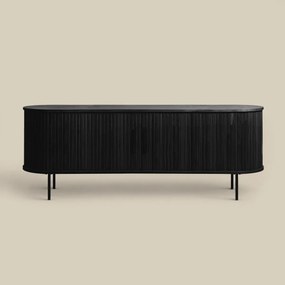 Zwart Tv-meubel Ovaal 150 Cm - 150x40x55cm.