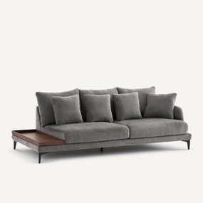 Halve bank met tafelblad, van polyester en katoen, MODERNISTE