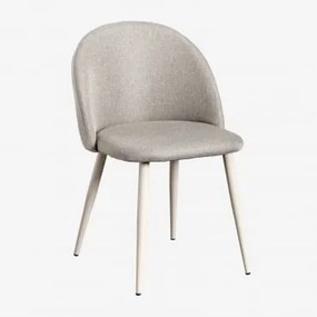 Set Van 4 Kana Deluxe Eetkamerstoelen Beige – Crème & Linnen Bruin - Mokka - Sklum