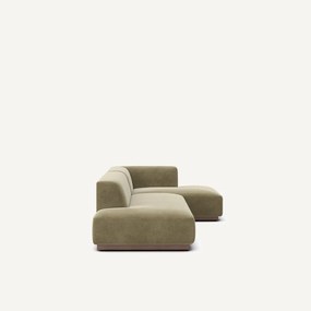 XL rechte hoekbank in linnen fluweel, JACOPO